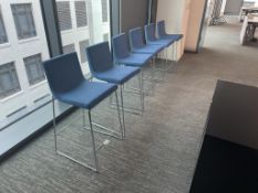 (6qty) Andreu World Lineal Comfort Stools Blue
