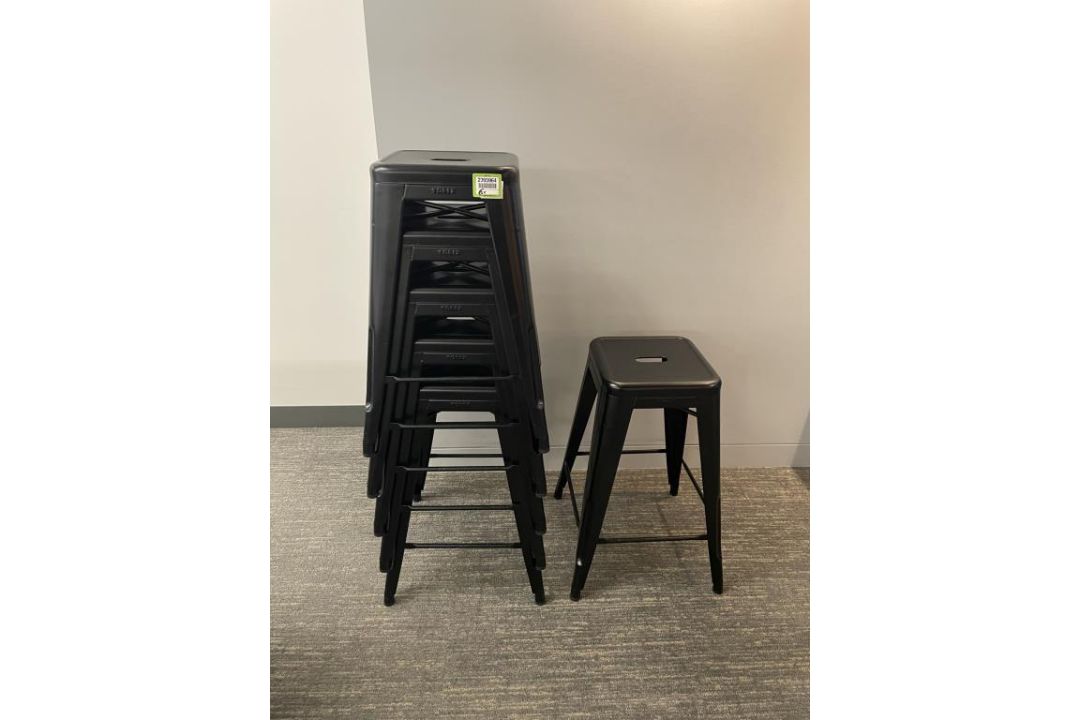 (6qty) Tolix Counter Stools Black 25"H - Image 1 of 4