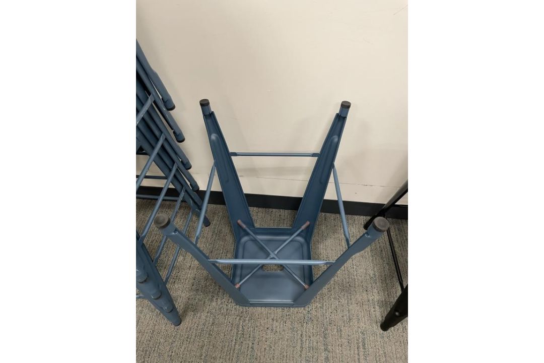 (7qty) Tolix Counter Stools Blue 25"H - Image 3 of 4