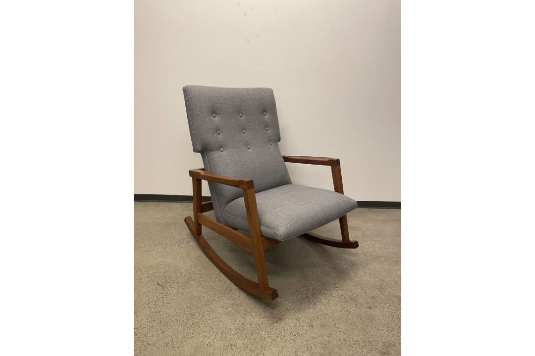DWR Risom Rocker Chair Walnut / Heather - Image 1 of 7
