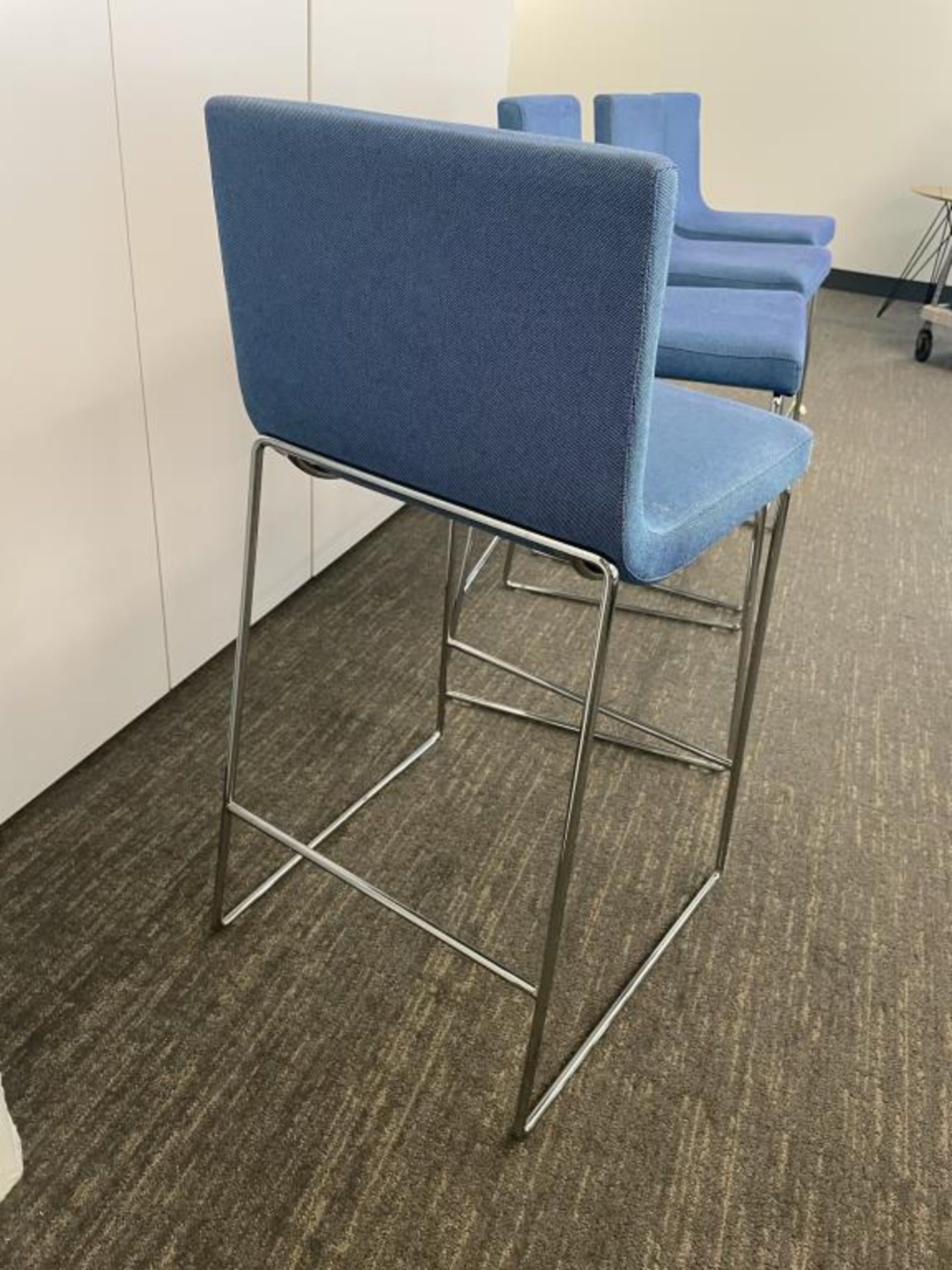 (4qty) Andreu World Lineal Comfort Stools Blue - Image 3 of 7