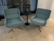 (2qty) Naughtone Hush Low Lounge Chair Sapphire