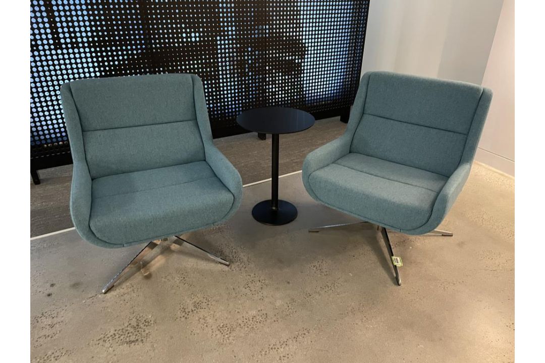 (2qty) Naughtone Hush Low Lounge Chair Sapphire - Image 1 of 7