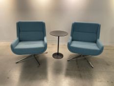 (2qty) Naughtone Hush Low Lounge Chair Sapphire