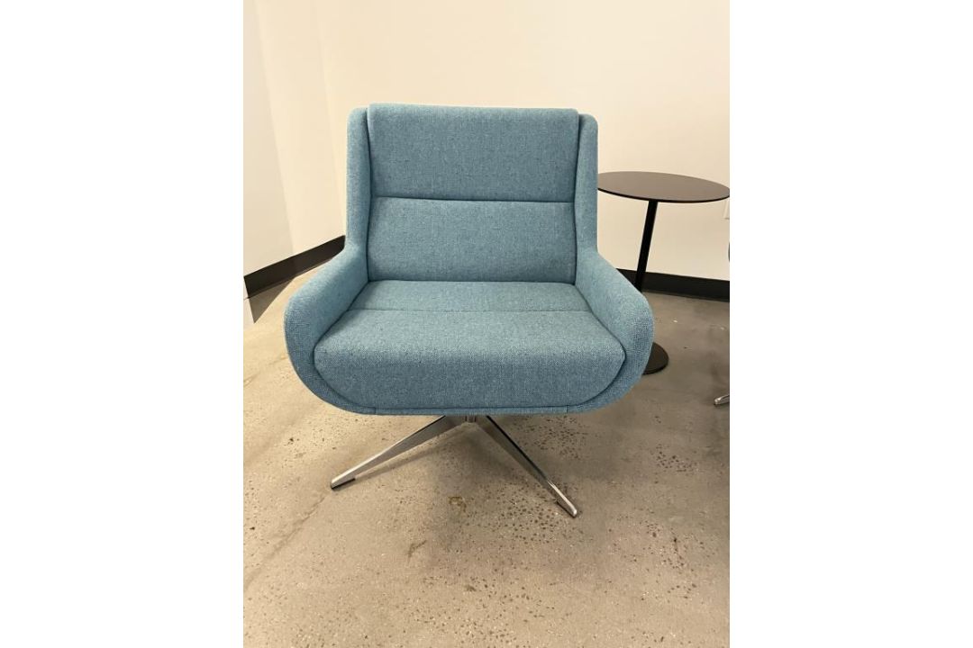 (2qty) Naughtone Hush Low Lounge Chair Sapphire - Image 2 of 7