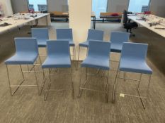 (8qty) Andreu World Lineal Comfort Stools Blue