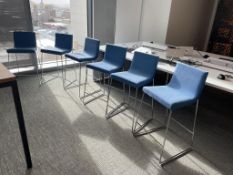 (6qty) Andreu World Lineal Comfort Stools Blue