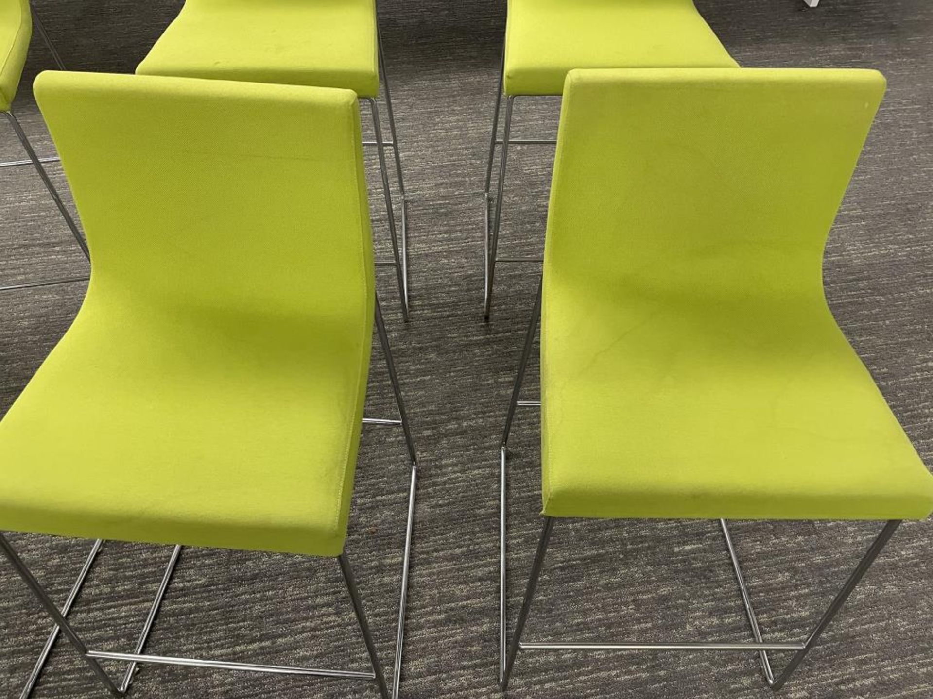 (12qty) Andreu World Lineal Comfort Stools Lime Green - Image 5 of 7