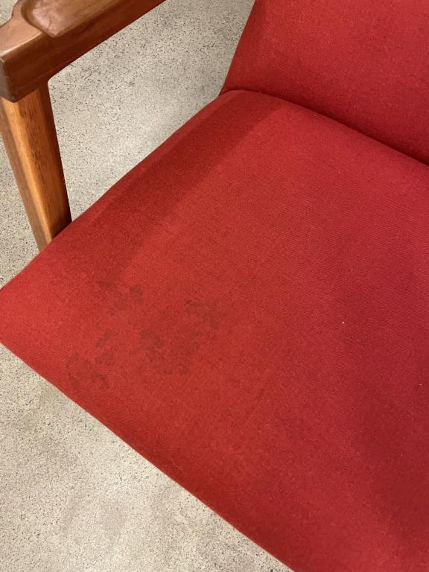 (2qty) DWR Risom Rocker Chair Walnut / Scarlet - Image 8 of 8