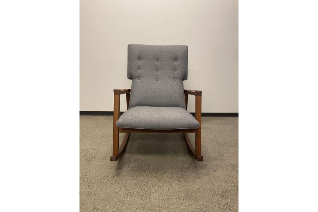 DWR Risom Rocker Chair Walnut / Heather - Image 2 of 7