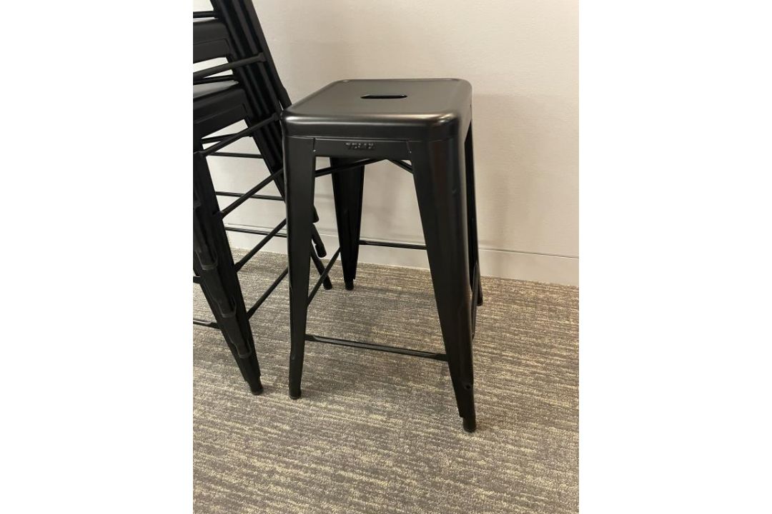 (6qty) Tolix Counter Stools Black 25"H - Image 2 of 4