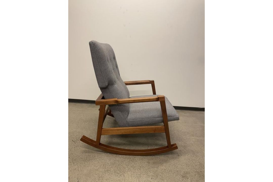 DWR Risom Rocker Chair Walnut / Heather - Image 3 of 7