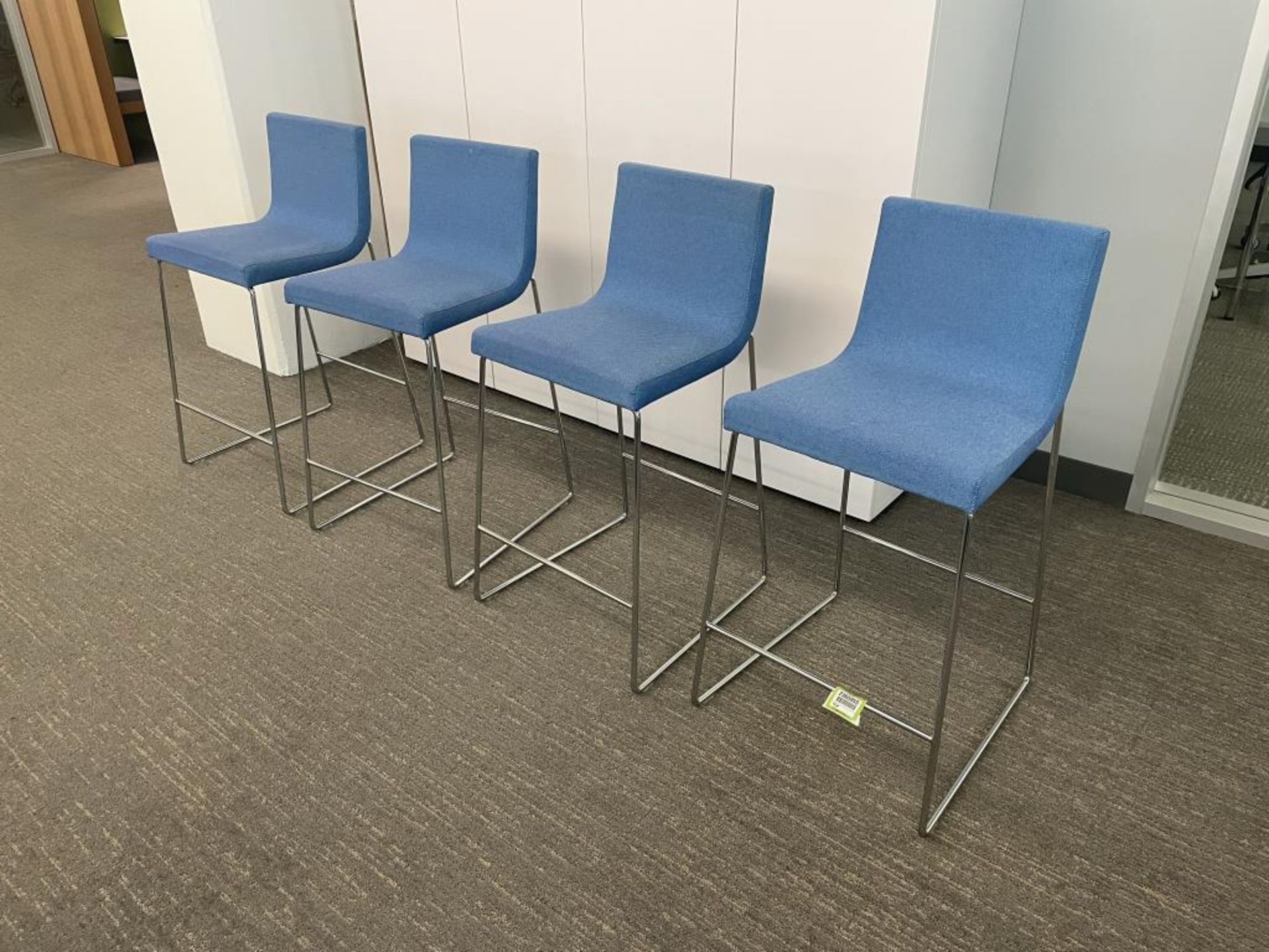 (4qty) Andreu World Lineal Comfort Stools Blue