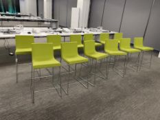 (12qty) Andreu World Lineal Comfort Stools Lime Green