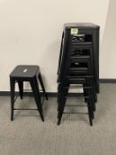 (6qty) Tolix Counter Stools Black 25