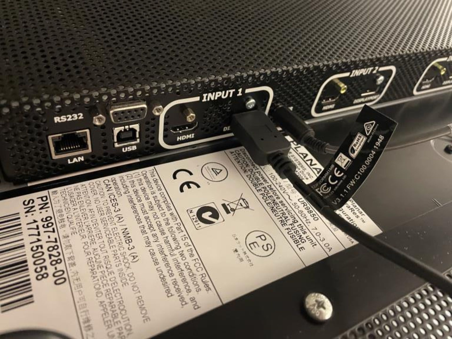 Planar Systems UltraRes UR9850 4K UHD Display, 98" - Image 4 of 7