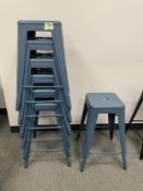 (7qty) Tolix Counter Stools Blue 25