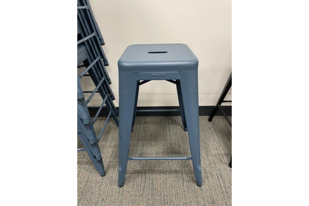 (7qty) Tolix Counter Stools Blue 25"H - Image 2 of 4