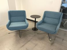 (2qty) Naughtone Hush Low Lounge Chair Sapphire