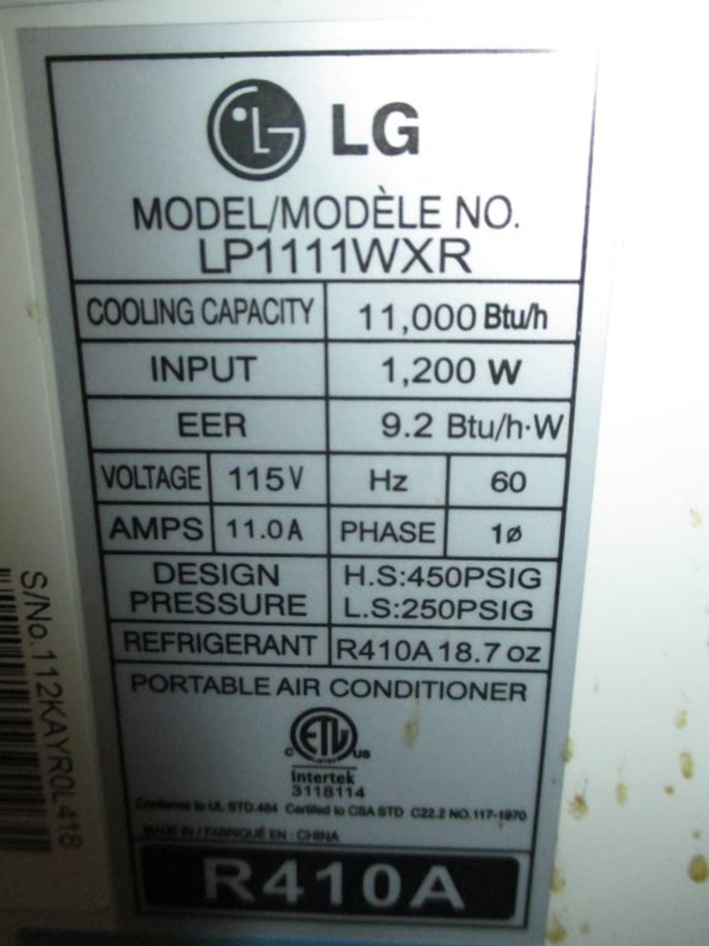 LG Air Conditioner - Image 3 of 3