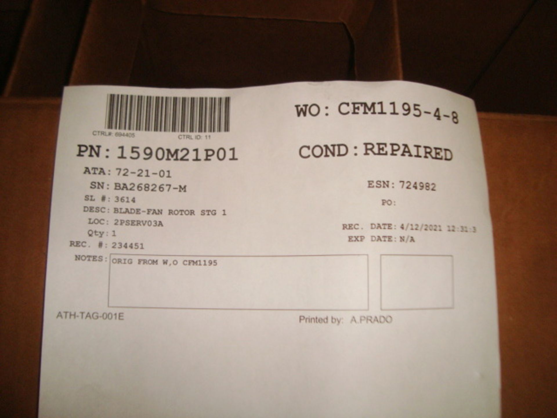 CFM56-3 Blades-Fan Rotor STG 1 - Image 14 of 18