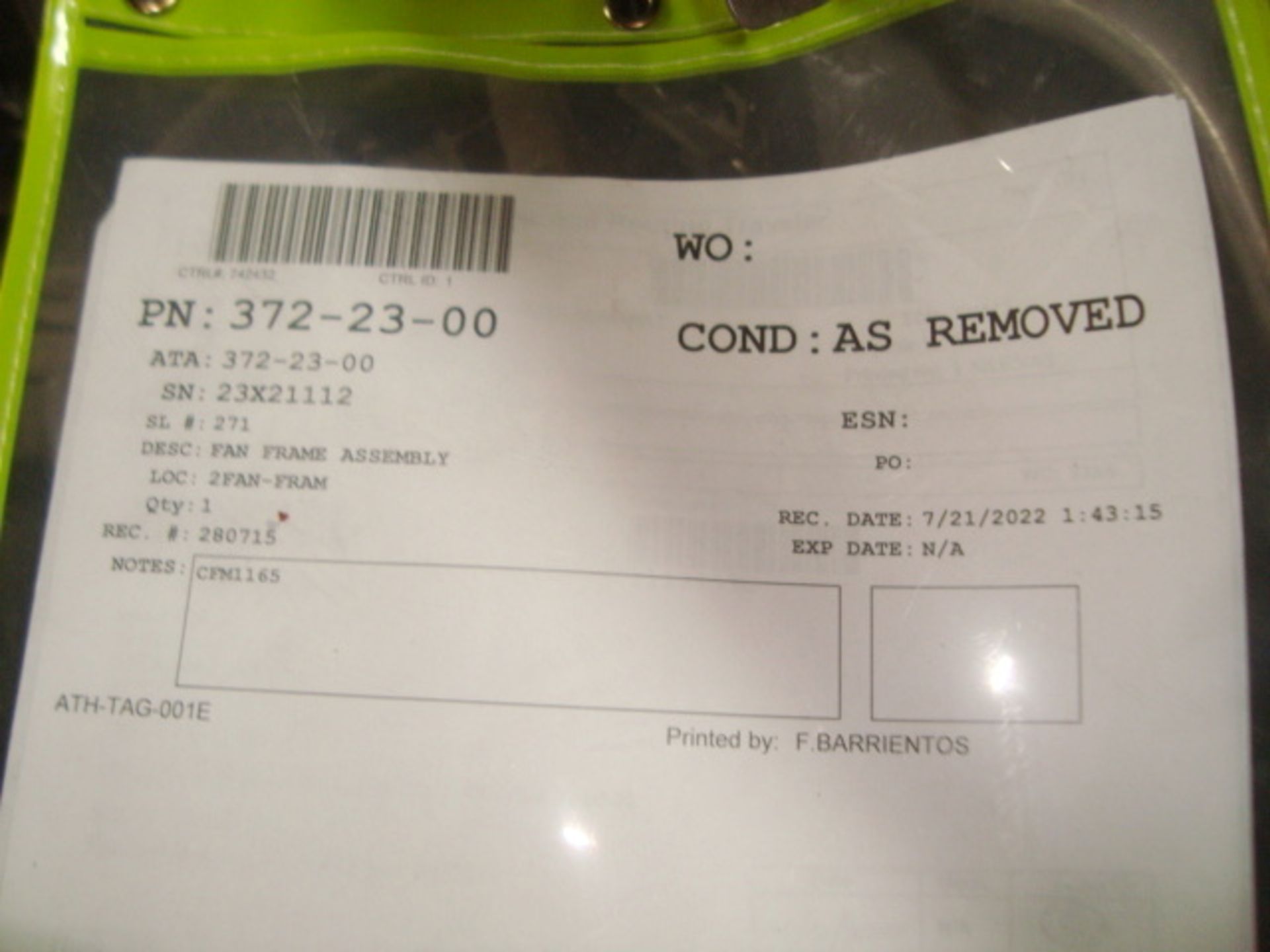 Fan Frame Assembly - Image 6 of 7