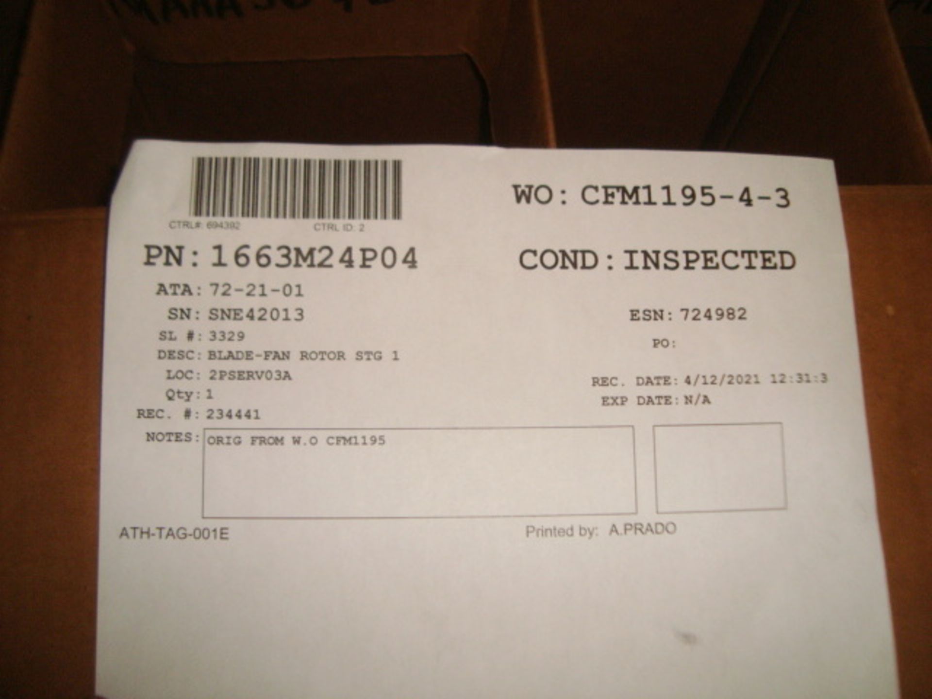 CFM56-3 Blades-Fan Rotor STG 1 - Image 17 of 18