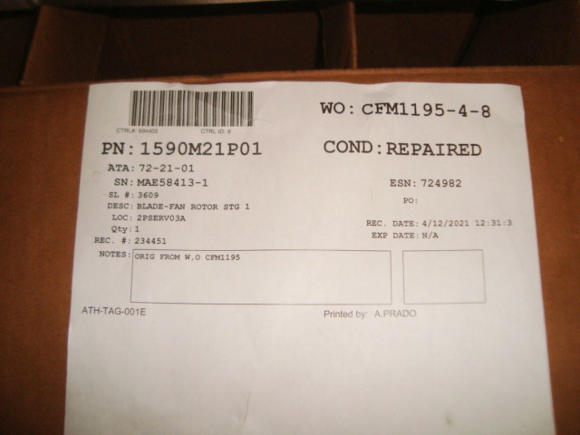 CFM56-3 Blades-Fan Rotor STG 1 - Image 11 of 18
