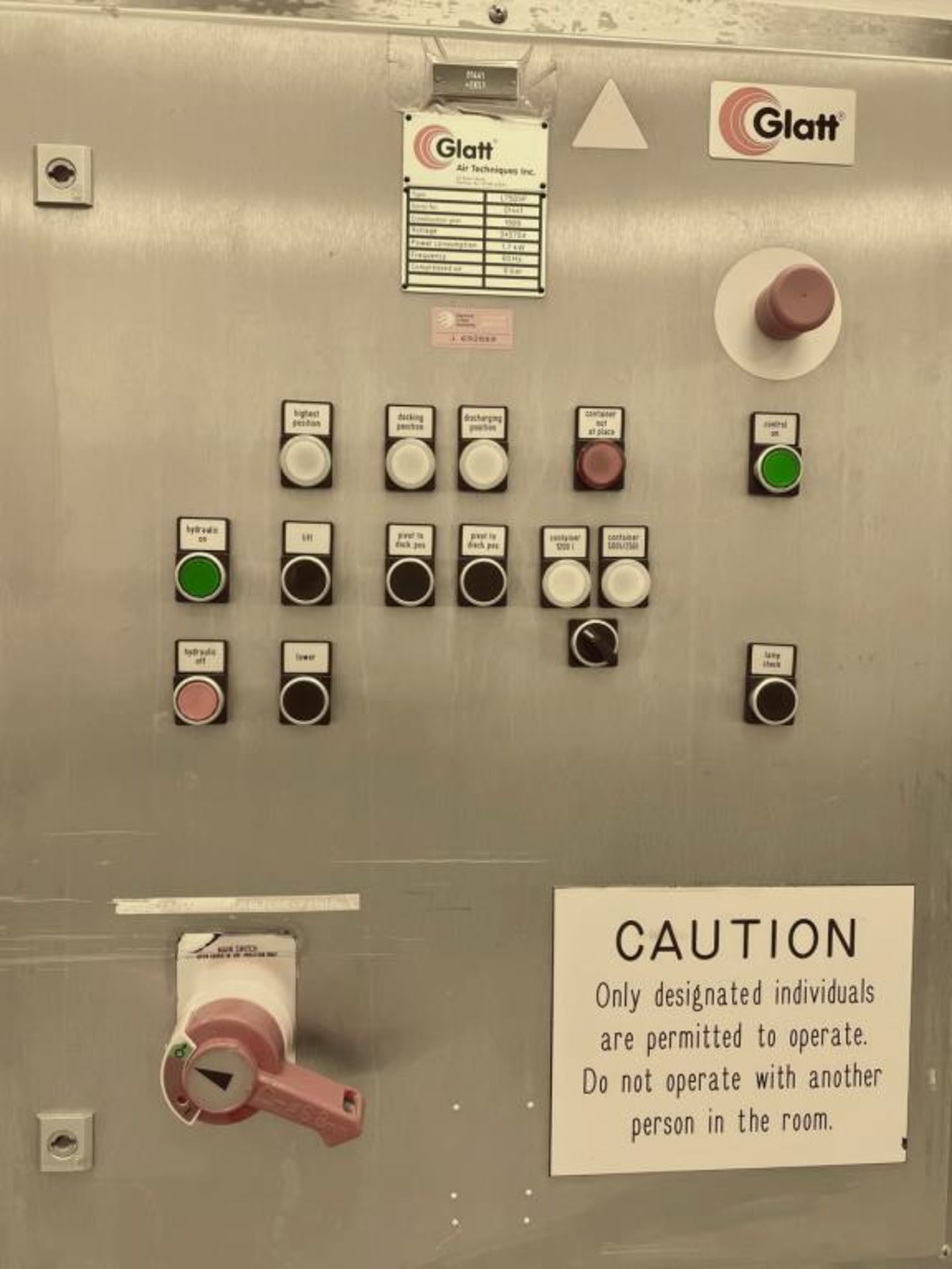 Glatt Post Type Lift & Discharging Device - Image 5 of 6