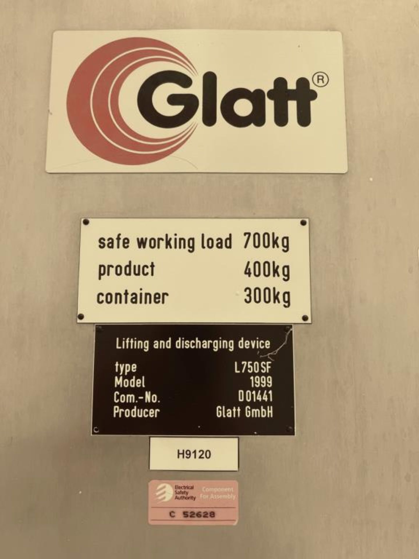 Glatt Post Type Lift & Discharging Device - Image 4 of 6