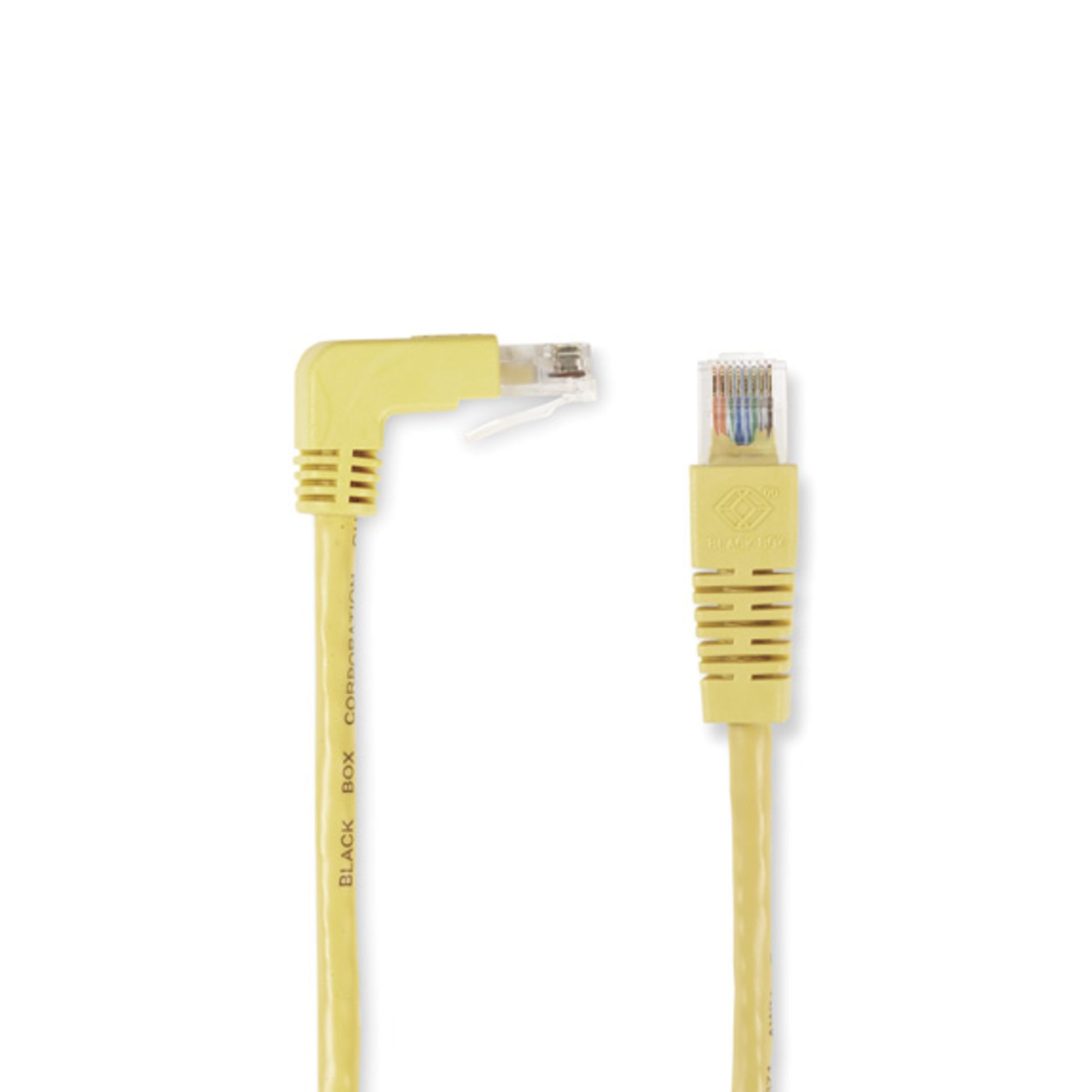 CAT6 Molded Angled Stranded Ethernet Patch Cables, Yellow - Image 2 of 2