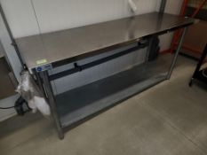 SS Table, 6'L With 1 Shelf