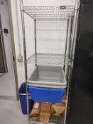 Steel Storage Rack, 4 Open Wire Shelves