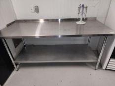 SS Table With Bottom Shelf & Backsplash