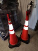 4 3' High Orange Reflective Traffic Cones