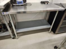 SS Table 4'L With 1 Shelf