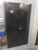 Black, 2 Door Cabinet 3 Shelves W/Contents