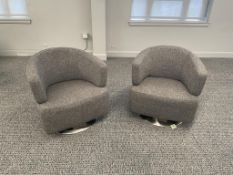 (2qty) Jason Furniture Grey Swivel Chairs