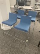(4qty) Andreu World Lineal Comfort Stools, Blue