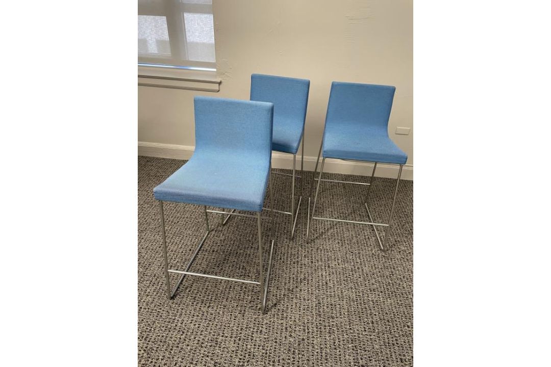 (7qty) Andreu World Lineal Comfort Stools, Blue - Image 2 of 7
