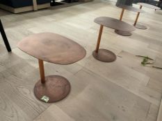 (2qty) Blue Dot Copper Swole Small Table