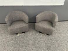 (2qty) Jason Furniture Grey Swivel Chairs