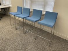 (4qty) Andreu World Lineal Comfort Stools, Blue
