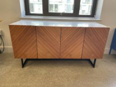 CB2 Suspend Marble & Wood Media Console