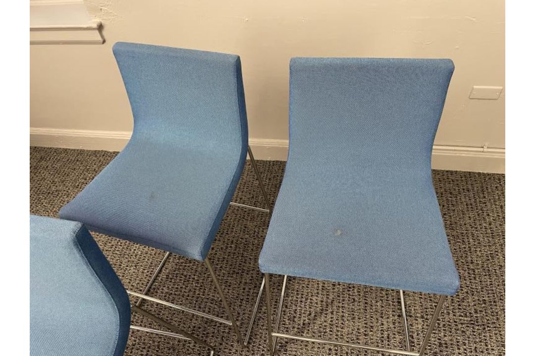 (7qty) Andreu World Lineal Comfort Stools, Blue - Image 6 of 7