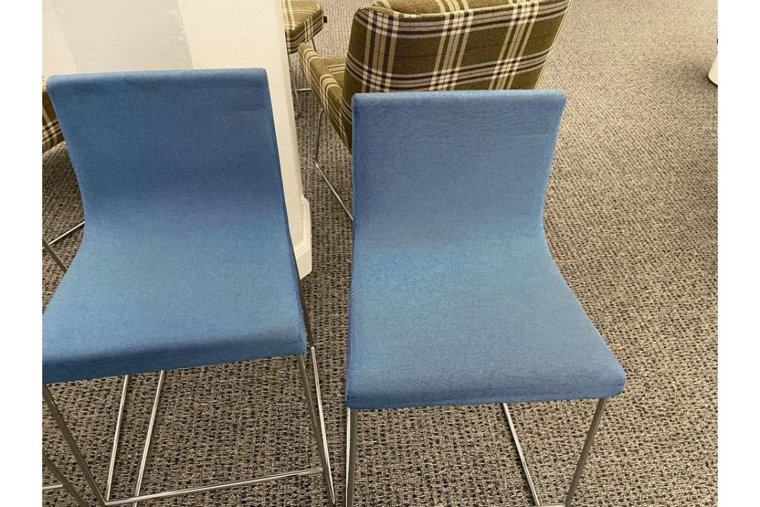 (7qty) Andreu World Lineal Comfort Stools, Blue - Image 3 of 7