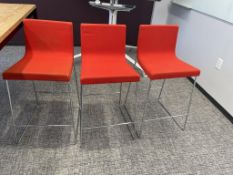 (8) Andreu World Lineal Comfort Stools, Red