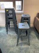 (7) Tolix Counter Stools Blue 25