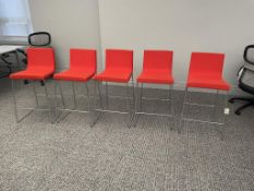 (5qty) Andreu World Lineal Comfort Stools, Red