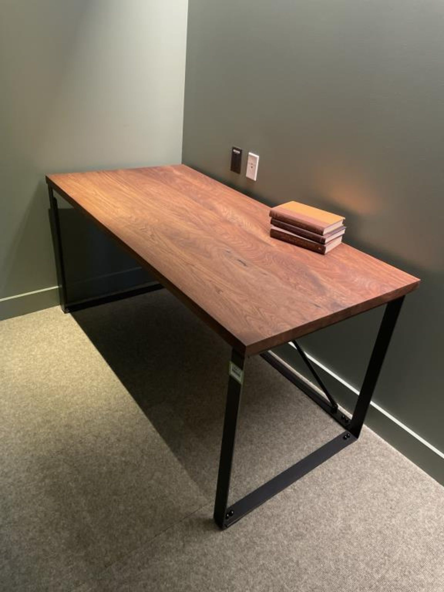 Ohio Design Desk, Wood Top Steel Frame 65"x30"
